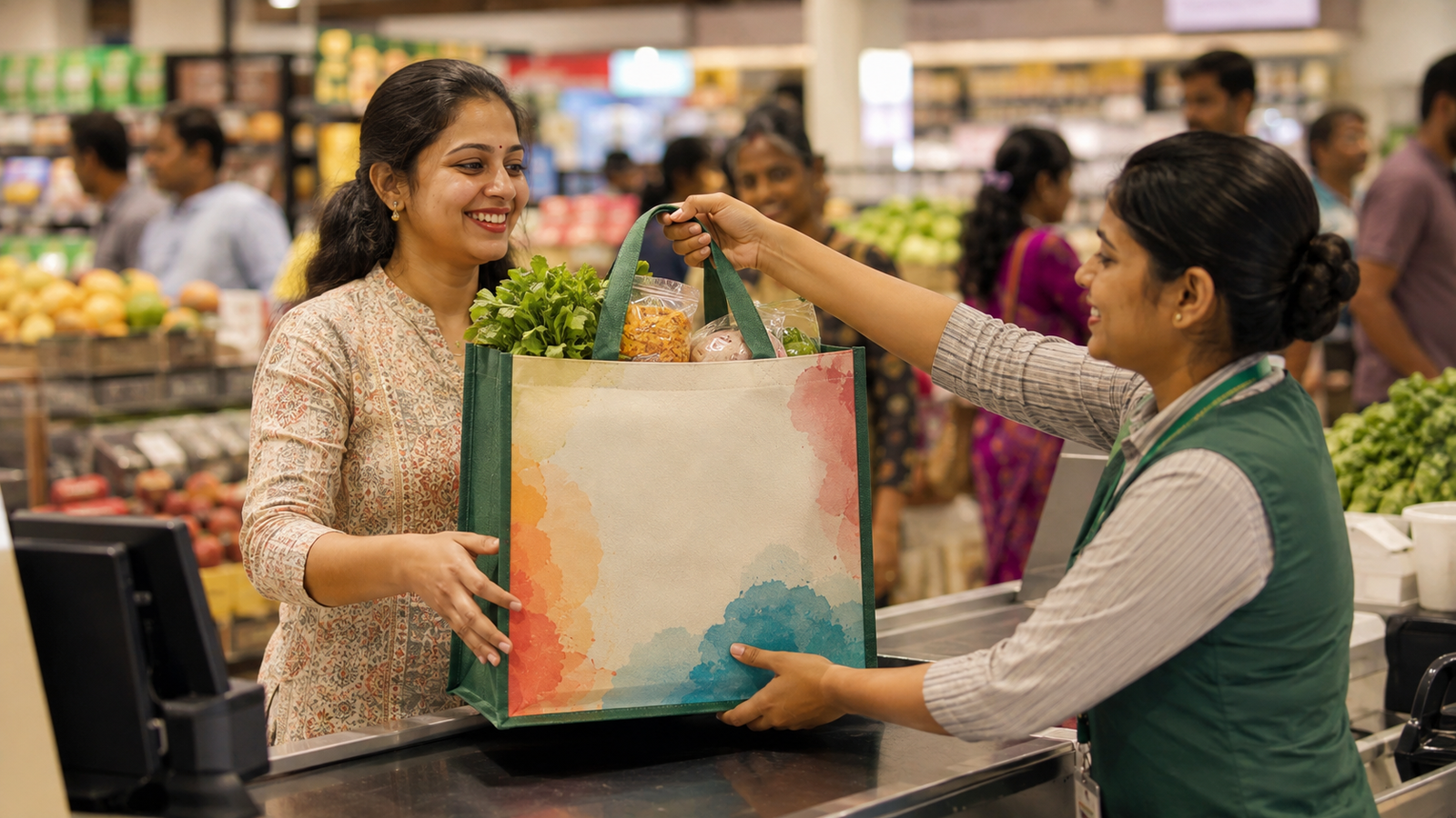 Offline brand promotion inside a Kerala retail store